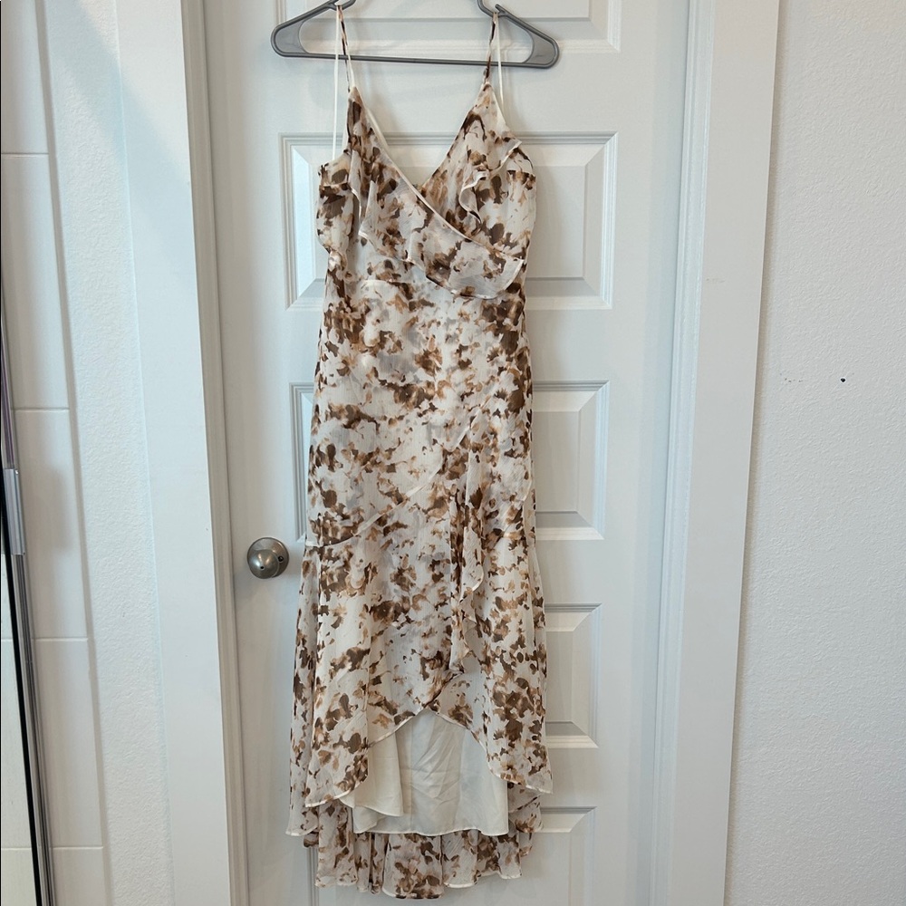 Express Brown and Cream High Low Dress